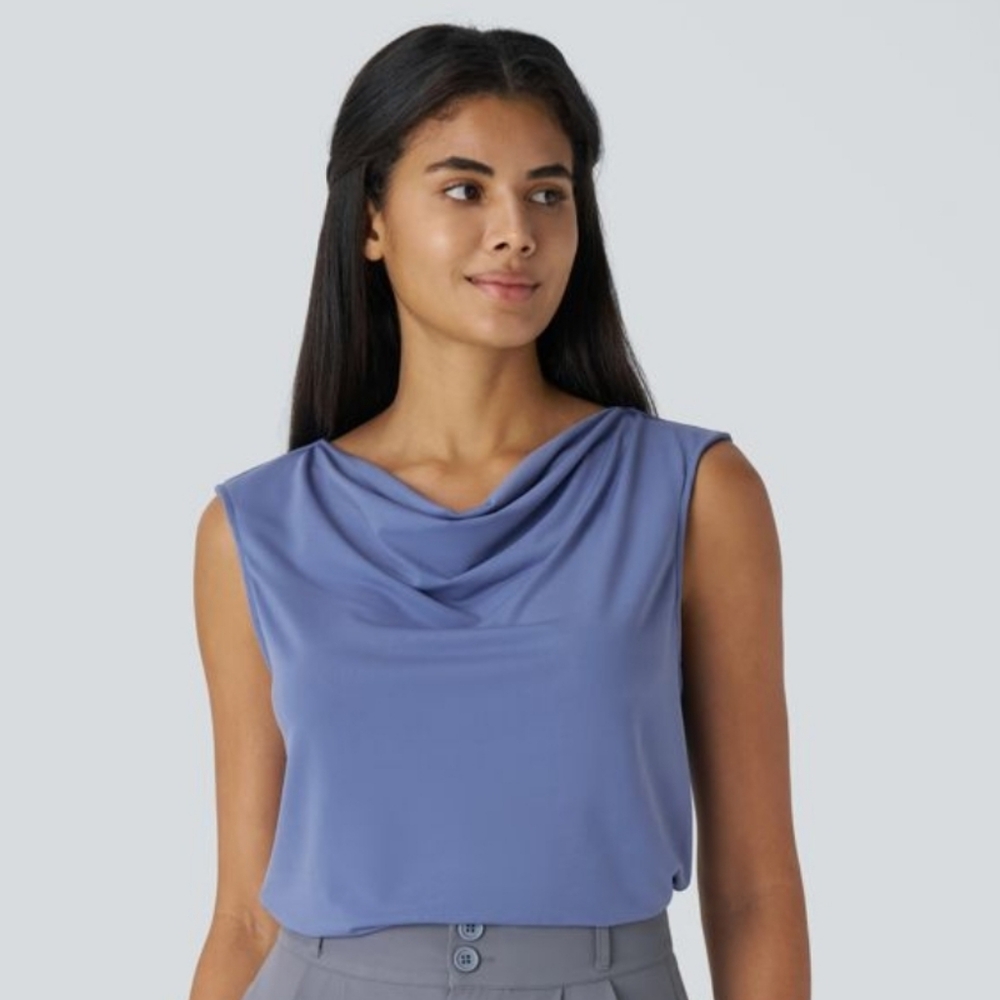 Halara Cowl Neck Sleeveless Work Blouse